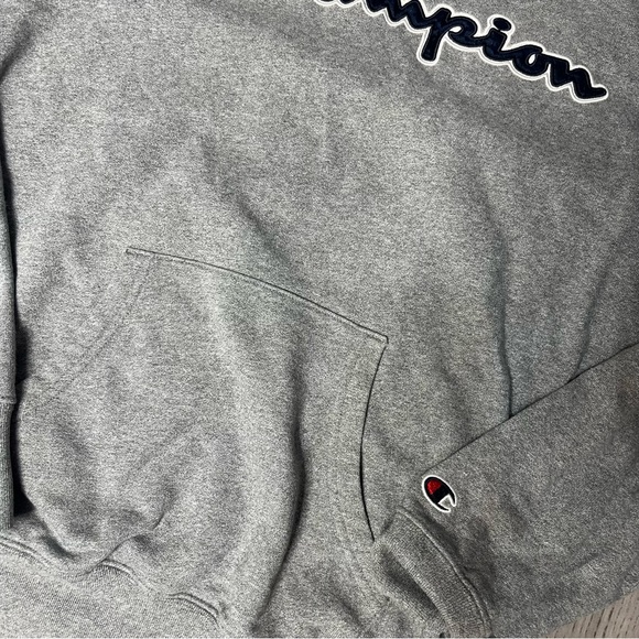Champion grey hoodie embroidered - Picture 3 of 5